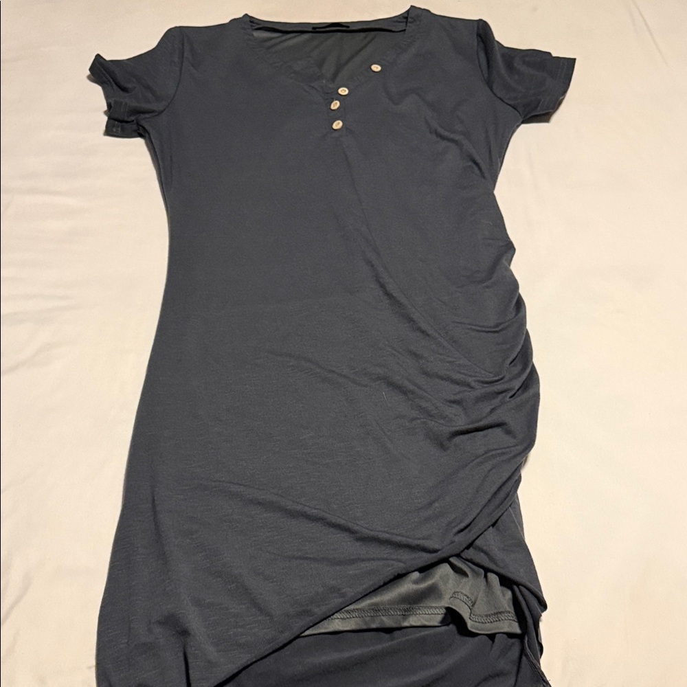 BTFBM Gray Button-Detail Dress